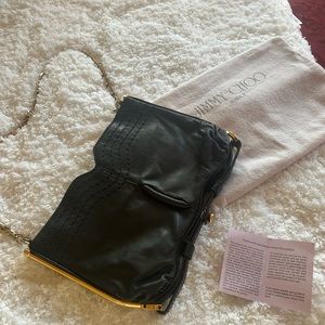 Jimmy Choo Vintage Black Clutch w gold- like new